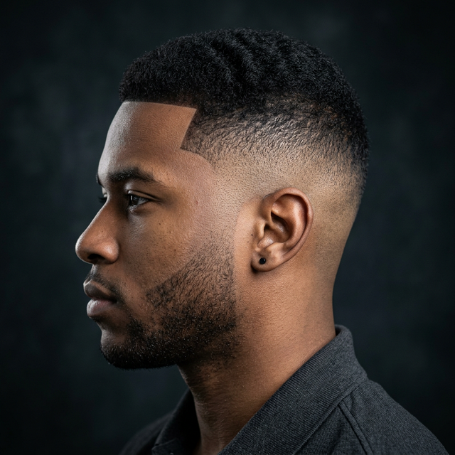 Barber giving a clean fade